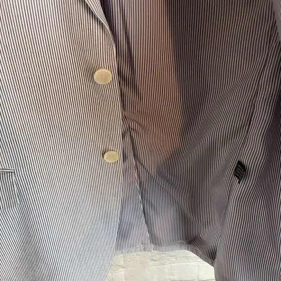 Adolfo Stripe Blue/White Men Blazer - Picture 8 of 14